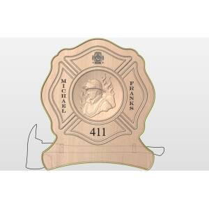 3D HELMET AND AXE PLAQUE